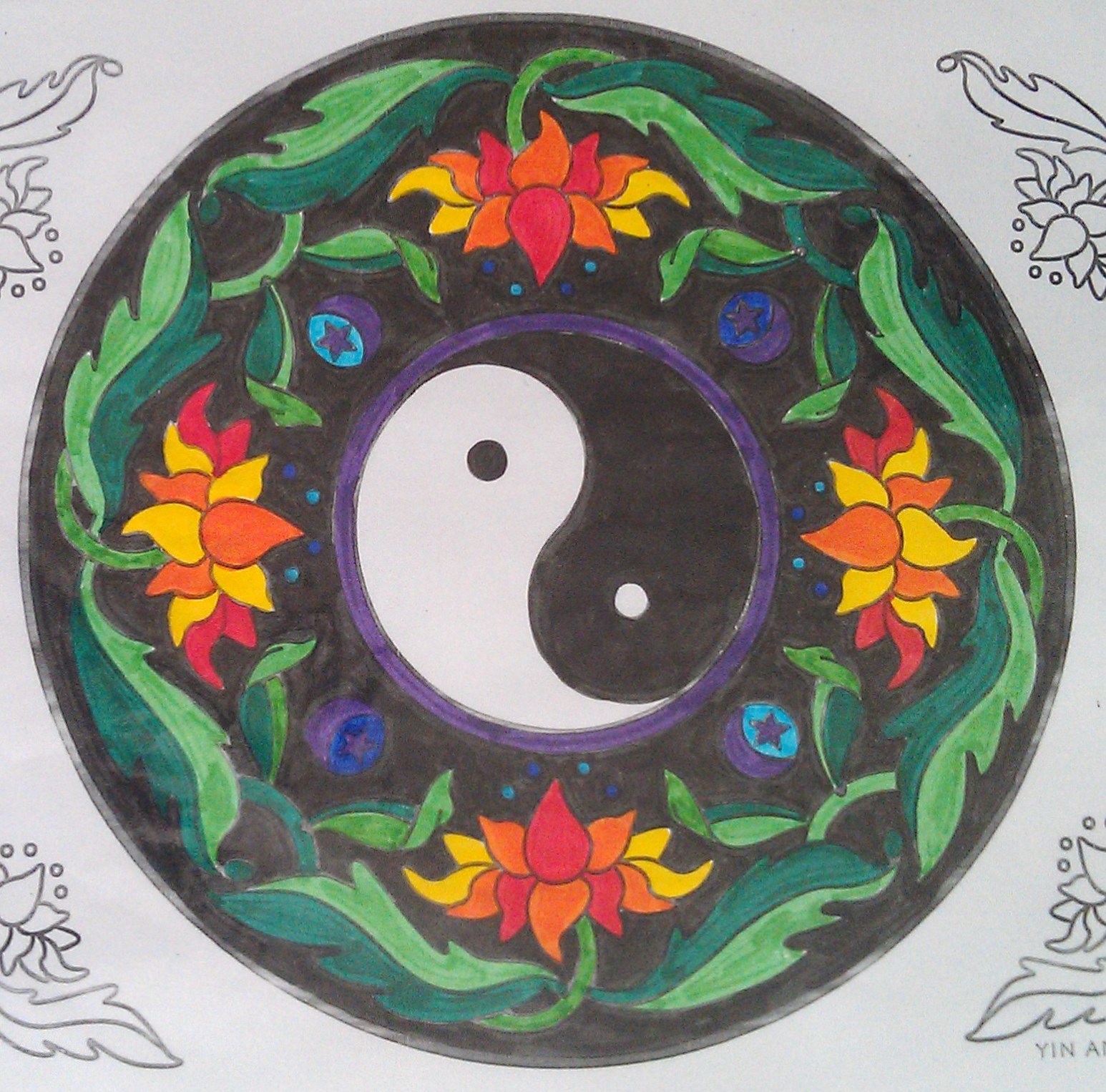 ying yang mandala coloring pages - photo #32